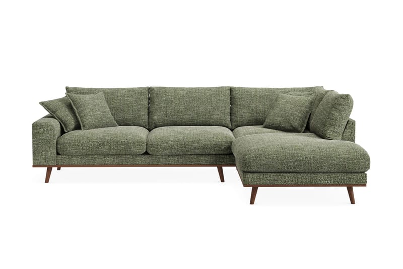 Copenhagen Premium 4-sits Högervänd L-formad Djup Schäslongsoffa i Chenille - Grön - Products - Möbler - Soffa - Divansoffa & schäslongsoffa - 4 sits soffa med divan