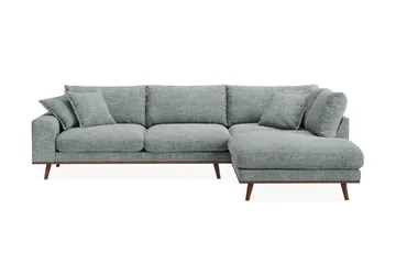 Copenhagen Premium 4-sits Högervänd L-formad Djup Schäslongsoffa i Chenille