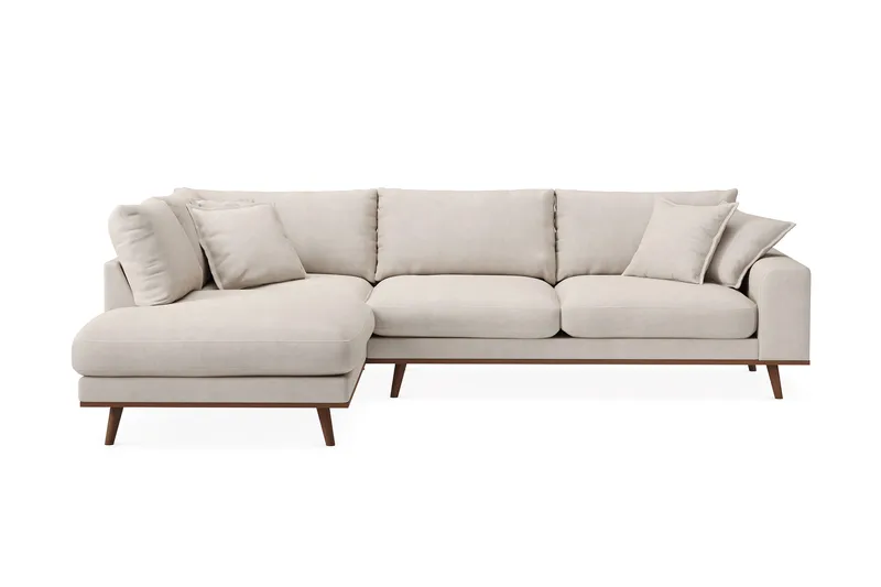 Copenhagen Premium 4-sits Vänstervänd L-formad Djup Schäslongsoffa i Tyg - Beige - Products - Möbler - Soffa - Divansoffa & schäslongsoffa - 4 sits soffa med divan