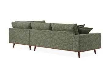 Copenhagen Premium 4-sits Högervänd L-formad Djup Schäslongsoffa i Chenille - Grön - Products - Möbler - Soffa - Divansoffa & schäslongsoffa - 4 sits soffa med divan