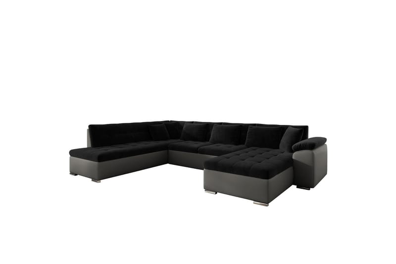 Dynir Soffa med Divan och Schäslong 4-sits - Svart/Grå - Products - Möbler - Soffa - Divansoffa & schäslongsoffa - 4 sits soffa med divan