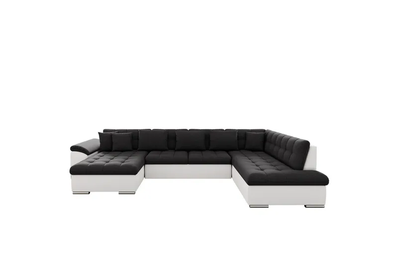Dynir Soffa med Divan och Schäslong 4-sits - Vit/Svart - Products - Möbler - Soffa - Divansoffa & schäslongsoffa - 4 sits soffa med divan