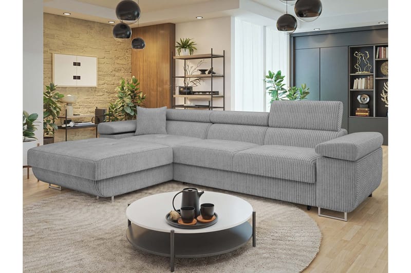 Gabina Soffa med Divan 3-sits - Grå - Products - Möbler - Soffa - Divansoffa & schäslongsoffa - 3 sits soffa med divan