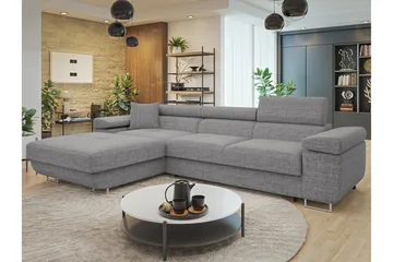 Gabina Soffa med Divan 3-sits - Grå - Products - Möbler - Soffa - Divansoffa & schäslongsoffa - 3 sits soffa med divan