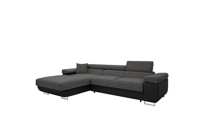 Gabina Soffa med Divan 3-sits - Grå/Svart - Products - Möbler - Soffa - Divansoffa & schäslongsoffa - 3 sits soffa med divan