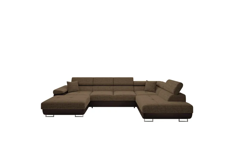 Gabina Soffa med Divan och Schäslong 4-sits - Brun - Products - Möbler - Soffa - Divansoffa & schäslongsoffa - 4 sits soffa med divan