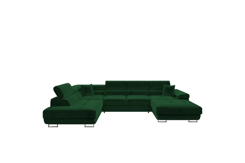 Gabina Soffa med Divan och Schäslong 4-sits - Grön - Products - Möbler - Soffa - Divansoffa & schäslongsoffa - 4 sits soffa med divan