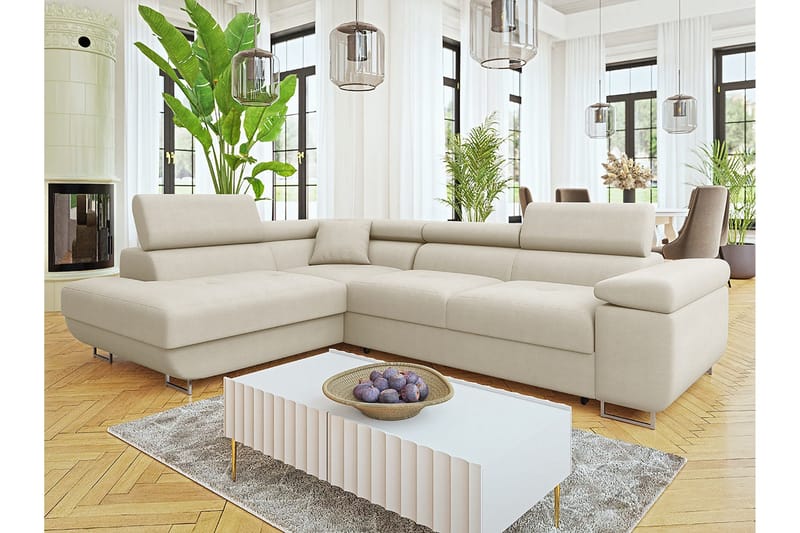 Gabina Soffa med Schäslong 3-sits - Beige - Products - Möbler - Soffa - Divansoffa & schäslongsoffa - 3 sits soffa med divan