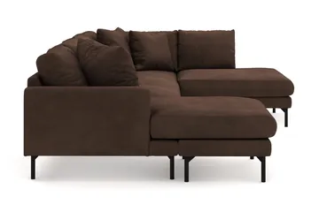 Menard 4-sits Högervänd Stor U-formad Djup Soffa med Divan och Schäslong i Manchester - Brun - Products - Möbler - Soffa - Divansoffa & schäslongsoffa - 4 sits soffa med divan