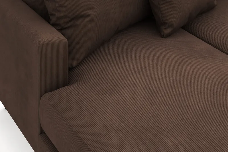 Menard 4-sits Högervänd Stor U-formad Djup Soffa med Divan och Schäslong i Manchester - Brun - Products - Möbler - Soffa - Divansoffa & schäslongsoffa - 4 sits soffa med divan