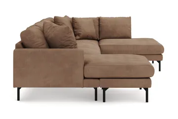 Menard 4-sits Högervänd Stor U-formad Djup Soffa med Divan och Schäslong i Manchester - Brun - Products - Möbler - Soffa - Divansoffa & schäslongsoffa - 4 sits soffa med divan