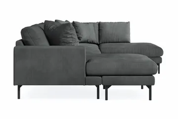Menard 4-sits Högervänd Stor U-formad Djup Soffa med Divan och Schäslong i Manchester - Grå - Products - Möbler - Soffa - Divansoffa & schäslongsoffa - 4 sits soffa med divan
