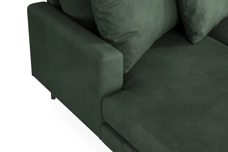 Menard 4-sits Högervänd Stor U-formad Djup Soffa med Divan och Schäslong i Manchester - Grön - Products - Möbler - Soffa - Divansoffa & schäslongsoffa - 4 sits soffa med divan