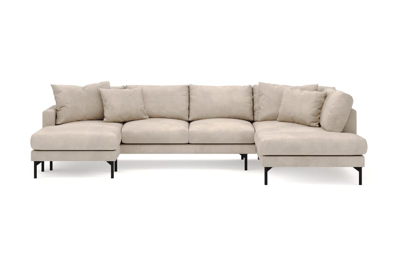 Menard 4-sits Högervänd Stor U-formad Djup Soffa med Divan och Schäslong i Manchester - Greige - Products - Möbler - Soffa - Divansoffa & schäslongsoffa - 4 sits soffa med divan