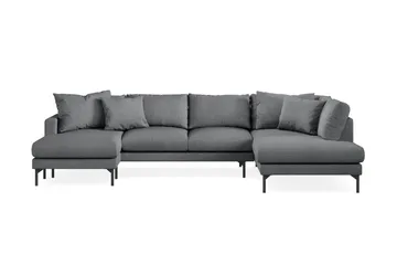 Menard 4-sits Högervänd Stor U-formad Djup Soffa med Divan och Schäslong i Tyg - Mörkgrå - Products - Möbler - Soffa - Divansoffa & schäslongsoffa - 4 sits soffa med divan