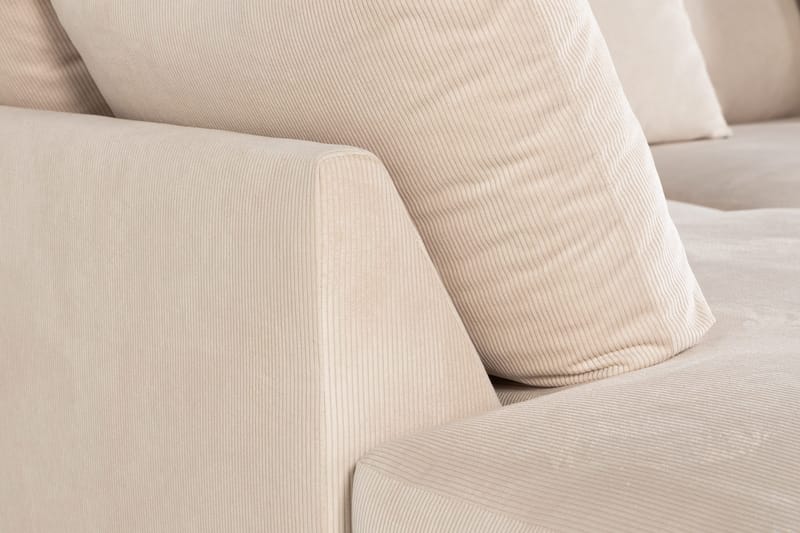 Menard 4-sits Vänstervänd L-formad Djup Schäslongsoffa i Manchester - Beige - Products - Möbler - Soffa - Divansoffa & schäslongsoffa - 4 sits soffa med divan