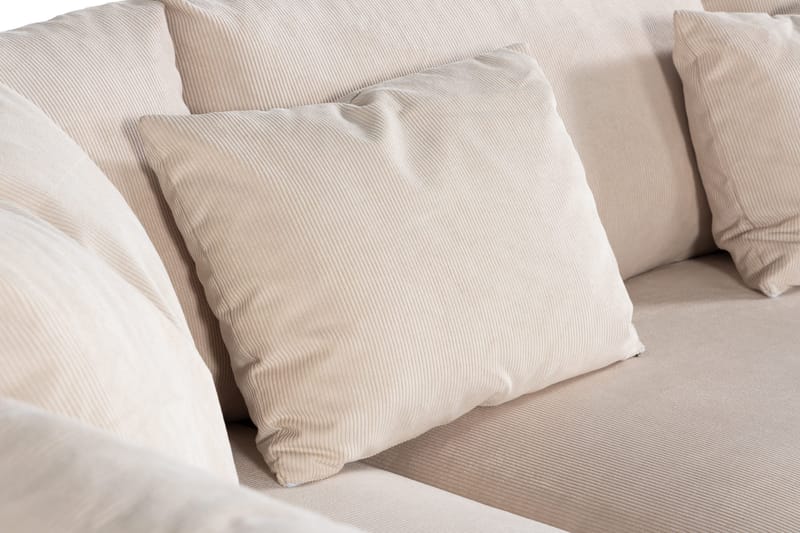 Menard 4-sits Vänstervänd L-formad Djup Schäslongsoffa i Manchester - Beige - Products - Möbler - Soffa - Divansoffa & schäslongsoffa - 4 sits soffa med divan