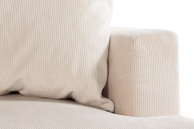 Menard 4-sits Vänstervänd L-formad Djup Schäslongsoffa i Manchester - Beige - Products - Möbler - Soffa - Divansoffa & schäslongsoffa - 4 sits soffa med divan