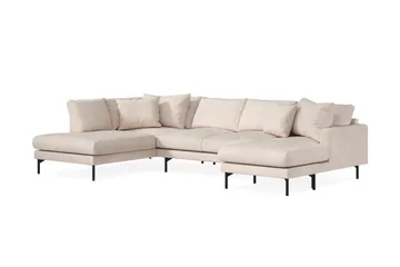 Menard 4-sits Vänstervänd Stor U-formad Djup Large Soffa med Divan och Schäslong i Manchester - Beige - Products - Möbler - Soffa - Divansoffa & schäslongsoffa - 4 sits soffa med divan