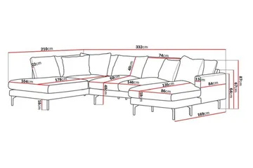 Menard 4-sits Vänstervänd Stor U-formad Djup Large Soffa med Divan och Schäslong i Manchester - Beige - Products - Möbler - Soffa - Divansoffa & schäslongsoffa - 4 sits soffa med divan