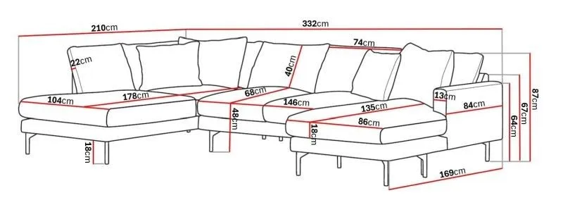Menard 4-sits Vänstervänd Stor U-formad Djup Large Soffa med Divan och Schäslong i Manchester - Greige - Products - Möbler - Soffa - Divansoffa & schäslongsoffa - 4 sits soffa med divan