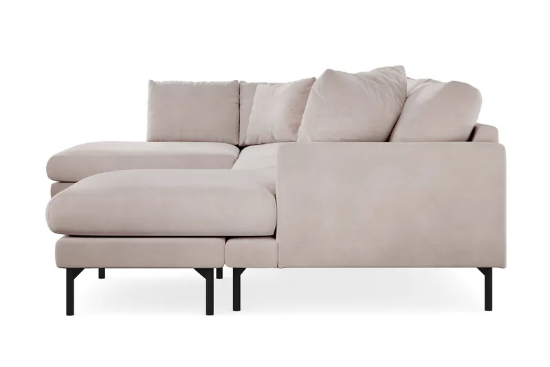 Menard 4-sits Vänstervänd Stor U-formad Djup Large Soffa med Divan och Schäslong i Sammet - Beige - Products - Möbler - Soffa - Divansoffa & schäslongsoffa - 4 sits soffa med divan