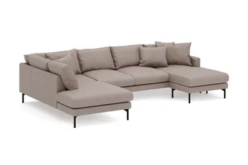 Menard 4-sits Vänstervänd Stor U-formad Djup Large Soffa med Divan och Schäslong i Tyg - Brun - Products - Möbler - Soffa - Divansoffa & schäslongsoffa - 4 sits soffa med divan