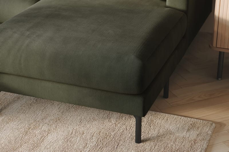 Menard 4-sits Vänstervänd Stor U-formad Djup Soffa med Divan och Schäslong i Manchester - Mörkgrön - Products - Möbler - Soffa - Divansoffa & schäslongsoffa - 4 sits soffa med divan