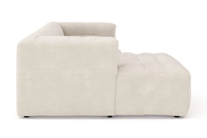 Puffy 3-sits bubblig soffa med divan vänster - Beige - Products - Möbler - Soffa - Bäddsoffa - Bäddsoffa divan