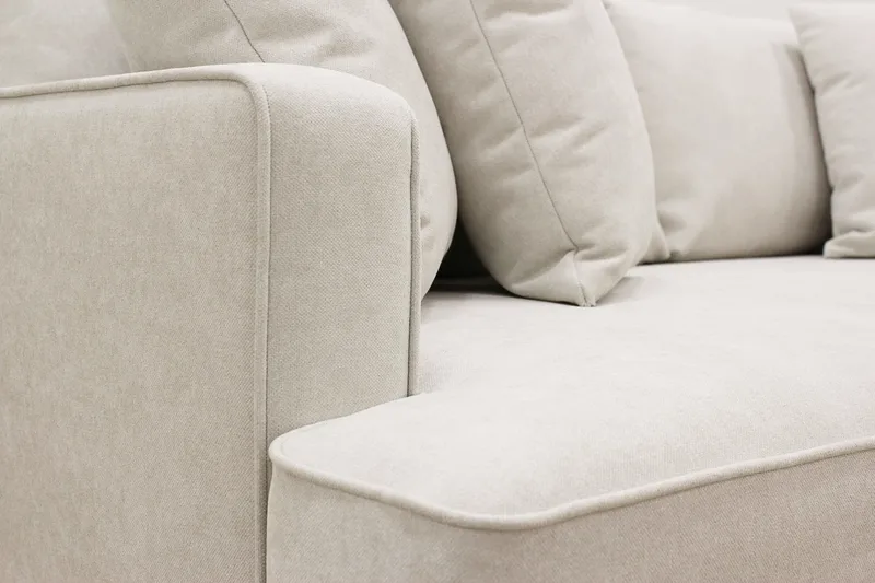 Rossita 4-sits Högervänd L-formad Djup Schäslongsoffa i Tyg - Beige - Products - Möbler - Soffa - Divansoffa & schäslongsoffa - 4 sits soffa med divan