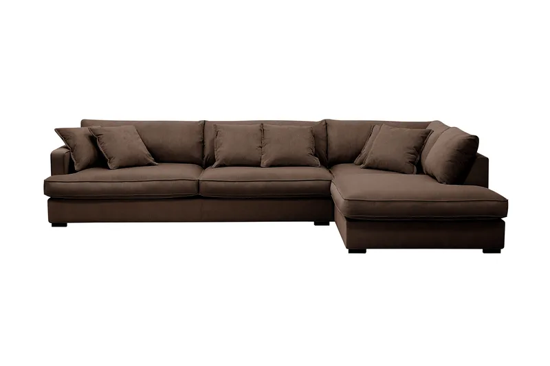 Rossita Lyx 4-sits Extra djup Soffa med Schäslong Höger - Brun Manchester - Products - Möbler - Soffa - Divansoffa & schäslongsoffa - 4 sits soffa med divan
