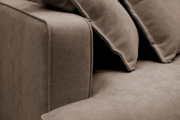 Rossita Lyx 4-sits Extra djup Soffa med Schäslong Höger - Brun Tyg - Products - Möbler - Soffa - Divansoffa & schäslongsoffa - 4 sits soffa med divan