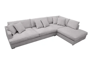 Rossita Lyx 4-sits Extra djup Soffa med Schäslong Höger - Grå Chenille - Products - Möbler - Soffa - Divansoffa & schäslongsoffa - 4 sits soffa med divan
