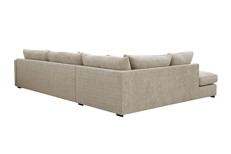 Rossita Lyx 4-sits Extra djup Soffa med Schäslong Vänster - Beige Chenille - Products - Möbler - Soffa - Divansoffa & schäslongsoffa - 4 sits soffa med divan