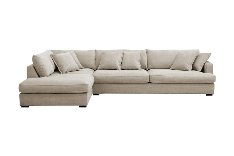 Rossita Lyx 4-sits Extra djup Soffa med Schäslong Vänster - Beige Chenille - Products - Möbler - Soffa - Divansoffa & schäslongsoffa - 4 sits soffa med divan