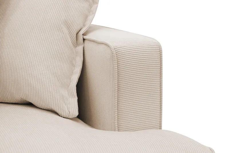 Rossita Lyx 4-sits Extra djup Soffa med Schäslong Vänster - Beige Manchester - Products - Möbler - Soffa - Divansoffa & schäslongsoffa - 4 sits soffa med divan