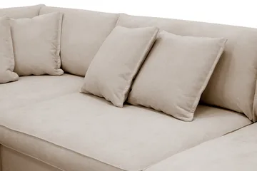 Rossita Lyx 4-sits Extra djup Soffa med Schäslong Vänster - Beige Tyg - Products - Möbler - Soffa - Divansoffa & schäslongsoffa - 4 sits soffa med divan