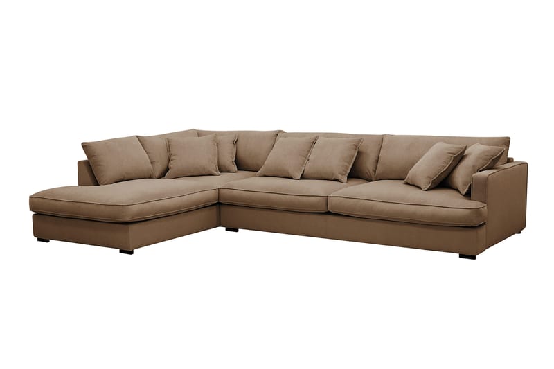 Rossita Lyx 4-sits Extra djup Soffa med Schäslong Vänster - Brun Manchester - Products - Möbler - Soffa - Divansoffa & schäslongsoffa - 4 sits soffa med divan