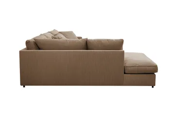 Rossita Lyx 4-sits Extra djup Soffa med Schäslong Vänster - Brun Manchester - Products - Möbler - Soffa - Divansoffa & schäslongsoffa - 4 sits soffa med divan