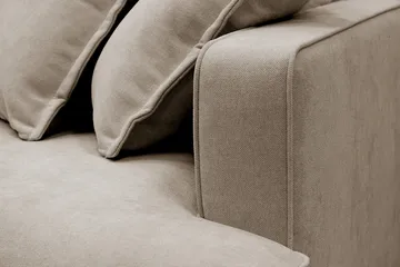 Rossita Lyx 4-sits Extra djup Soffa med Schäslong Vänster - Brun Tyg - Products - Möbler - Soffa - Divansoffa & schäslongsoffa - 4 sits soffa med divan