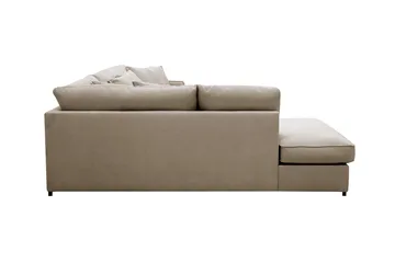 Rossita Lyx 4-sits Extra djup Soffa med Schäslong Vänster - Brun Tyg - Products - Möbler - Soffa - Divansoffa & schäslongsoffa - 4 sits soffa med divan