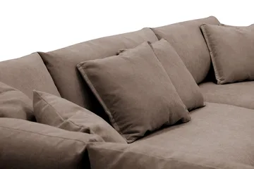 Rossita Lyx 4-sits Extra djup Soffa med Schäslong Vänster - Brun Tyg - Products - Möbler - Soffa - Divansoffa & schäslongsoffa - 4 sits soffa med divan