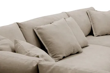 Rossita Lyx 4-sits Extra djup Soffa med Schäslong Vänster - Brun Tyg - Products - Möbler - Soffa - Divansoffa & schäslongsoffa - 4 sits soffa med divan