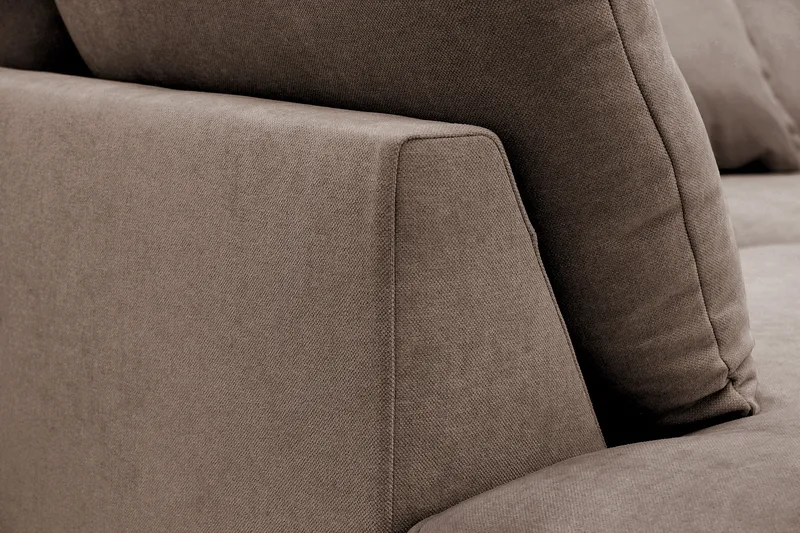 Rossita Lyx 4-sits Extra djup Soffa med Schäslong Vänster - Brun Tyg - Products - Möbler - Soffa - Divansoffa & schäslongsoffa - 4 sits soffa med divan