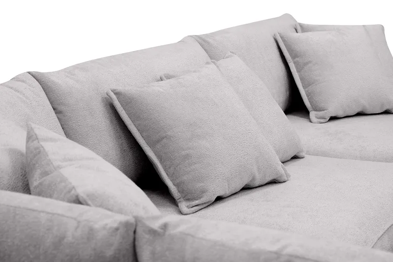 Rossita Lyx 4-sits Extra djup Soffa med Schäslong Vänster - Grå Chenille - Products - Möbler - Soffa - Divansoffa & schäslongsoffa - 4 sits soffa med divan
