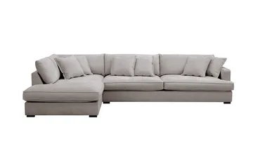 Rossita Lyx 4-sits Extra djup Soffa med Schäslong Vänster, Grå/Brun Chenille