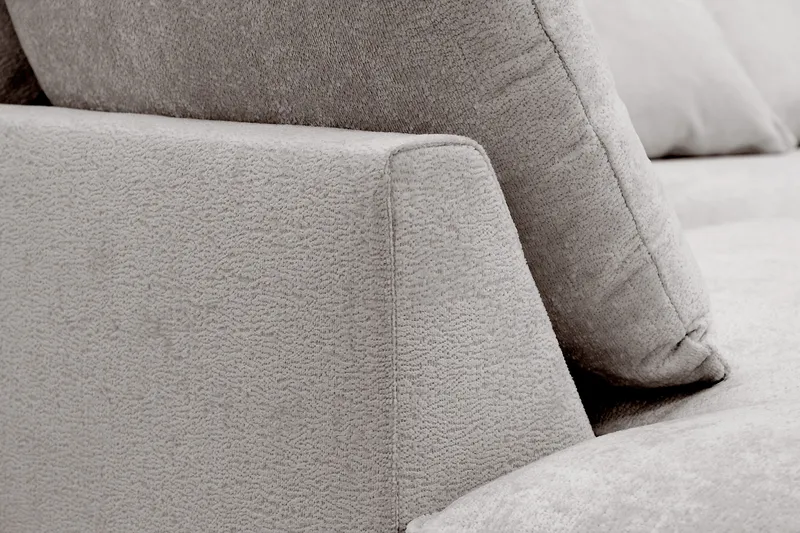Rossita Lyx 4-sits Extra djup Soffa med Schäslong Vänster - Grå/Brun Chenille - Products - Möbler - Soffa - Divansoffa & schäslongsoffa - 4 sits soffa med divan