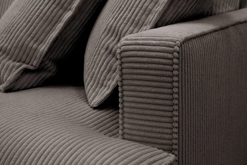 Rossita Lyx 4-sits Extra djup Soffa med Schäslong Vänster - Mörkgrå Manchester - Products - Möbler - Soffa - Divansoffa & schäslongsoffa - 4 sits soffa med divan
