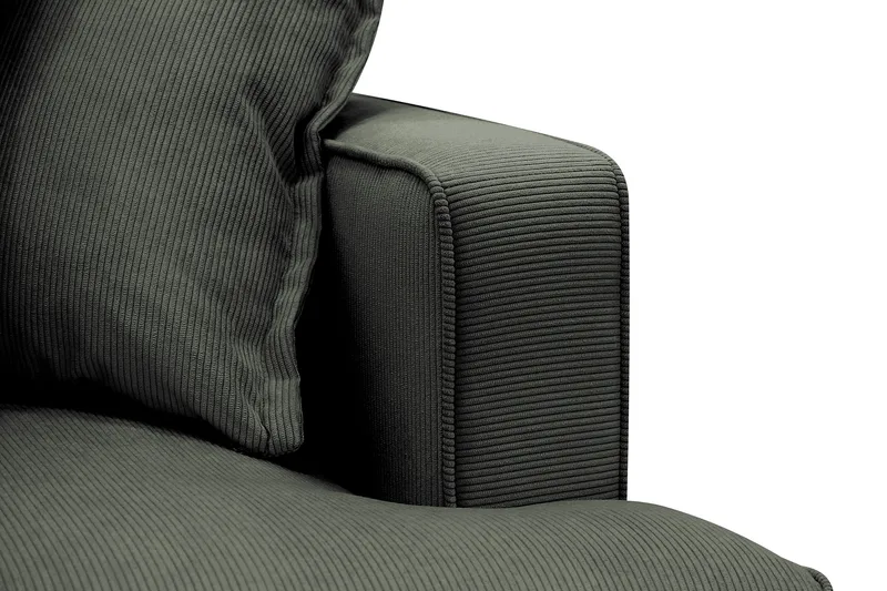 Rossita Lyx 4-sits Extra djup Soffa med Schäslong Vänster - Mörkgrön Manchester - Products - Möbler - Soffa - Divansoffa & schäslongsoffa - 4 sits soffa med divan