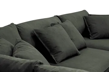 Rossita Lyx 4-sits Extra djup Soffa med Schäslong Vänster - Mörkgrön Manchester - Products - Möbler - Soffa - Divansoffa & schäslongsoffa - 4 sits soffa med divan
